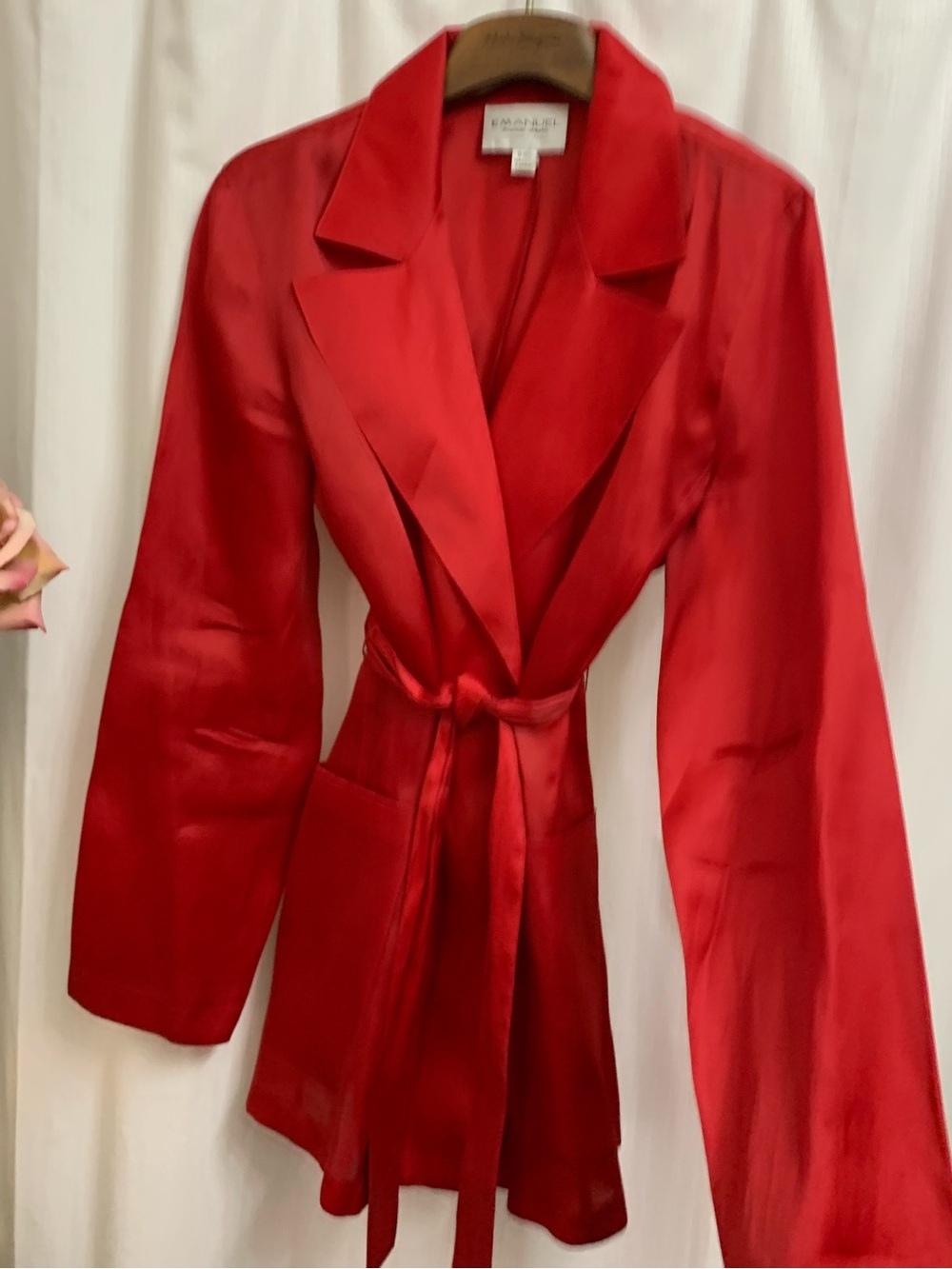Emanuel Ungaro Silk Vintage Dinner Jacket Red Designer lightweight RARE